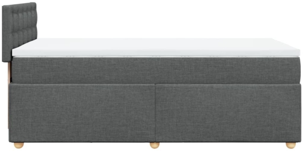 vidaXL Boxspringbett mit Matratze Dunkelgrau 100x200 cm Stoff 3286606 Bild 4
