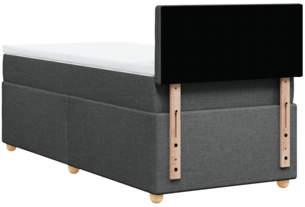 vidaXL Boxspringbett mit Matratze Dunkelgrau 100x200 cm Stoff 3286606 Bild 5