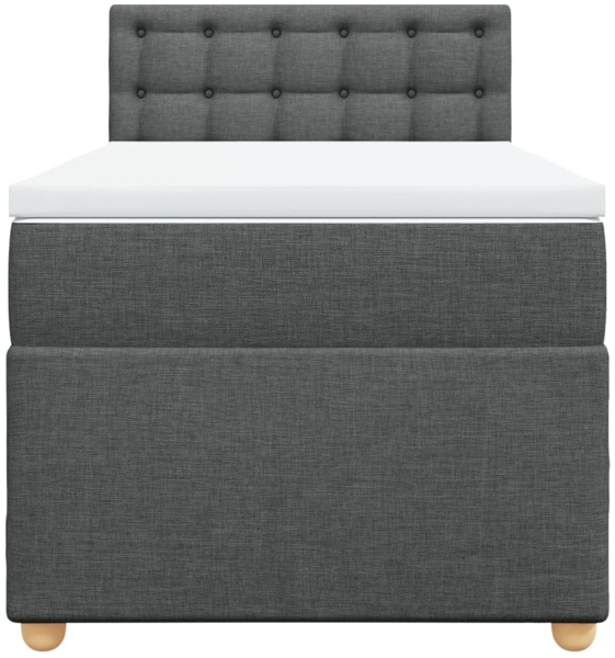 vidaXL Boxspringbett mit Matratze Dunkelgrau 100x200 cm Stoff 3286606 Bild 3