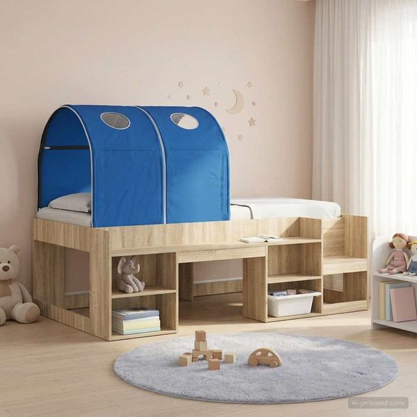 vidaXL Bettunnel 2 pcs Blau 211 x 52,5 x 2 cm Polyester 893704
