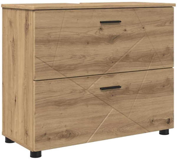 vidaXL Badezimmermöbel-Set 4 pcs Artisan-Eiche Sperrholz und Metall 3393092 Bild 4