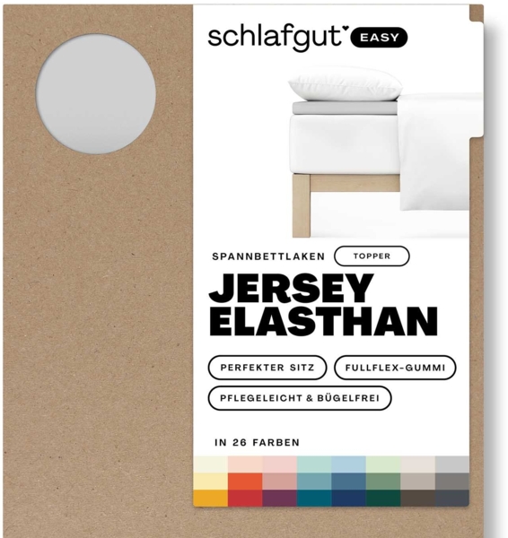 Schlafgut Spannbettlaken EASY Jersey Elasthan Topper, Jersey, Gummizug: rundum, (1 Stück), MADE IN GREEN by OEKO-TEX®
