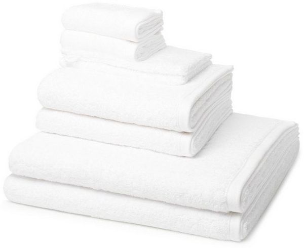 Ross Vita 8 tlg. Frottier-Set - 2 X Handtuch (50 X 100cm), 2 X Duschtuch (70 X 140cm), 2 X Gästetuch (30 X 50cm), 2 X Waschhandschuh (16 X 22cm) - 520 g/m2 - Weiß
