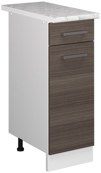 Unterschrank R-Line Grau 30 cm mit Schublade, mit Arbeitsplatte Vicco