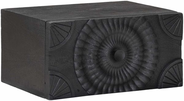 vidaXL Handgefertigter Nachttisch Schwarz 40 x 30 x 20 cm 42020079