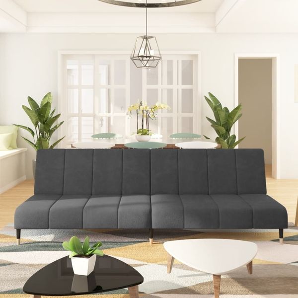 vidaXL Schlafsofa 2-Sitzer Dunkelgrau Samt 375875