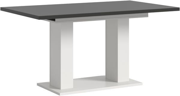 Kulissen-Esstisch >Motion< ausziehbar 190cm, Grau / Weiß - 150/190x76x90cm (BxHxT)