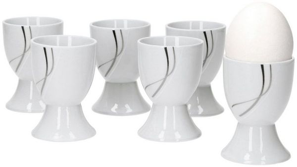 van Well Eierbecher 6er Set Eierbecher 4,8cm Silver Night
