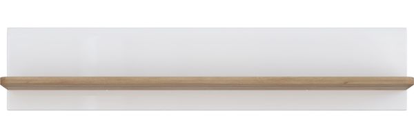 Wandboard >ATTENTION< in Riviera Eiche / Weiß Gloss - 140x29x24cm (BxHxT)