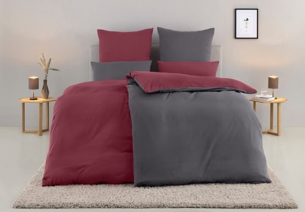 OTTO home Wendebettwäsche Desner2 100% Microfaser, extra weich, allergikerfreundlich, Microfaser, 3 teilig, Premium Qualität, uni, schnell trocknend, pflegeleicht, ab 135x200 cm