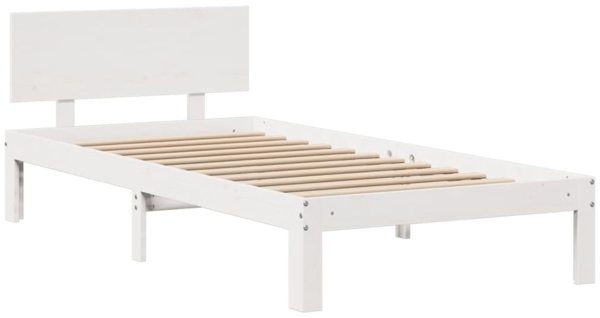 vidaXL Massivholzbett mit Regal ohne Matratze Weiß 90x190 cm Kiefer 3322645 Bild 7