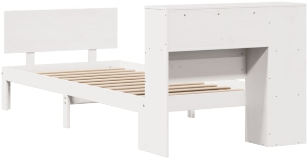 vidaXL Massivholzbett mit Regal ohne Matratze Weiß 90x190 cm Kiefer 3322645 Bild 5
