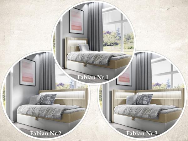 Boxspringbett Gästebett Kinderbett FABIAN Nr. 1 90x200cm Weiss-Rot Bild 3