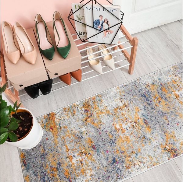 Mazovia Läufer Läufer Flurläufer Modern Abstraktes Teppichläufer 70 cm Breit, 70 x 100 cm, Kurzflor, Meterware, Höhe 9 mm
