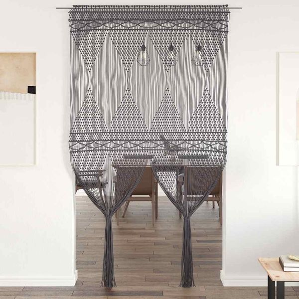 vidaXL Makramee Vorhang Anthrazit 140x240 cm Baumwolle 323996