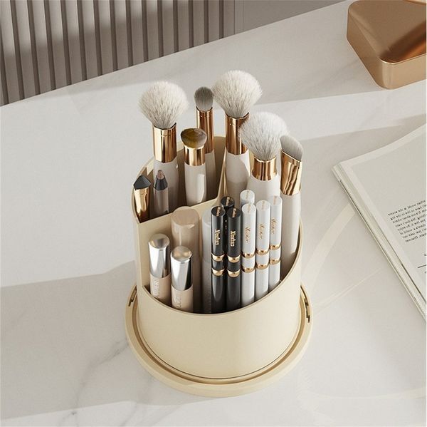 GarveeMore Badezimmer-Set Neue 360° drehbare Makeup Pinselhülle Hautpflege Parfüm Pinselhalter, Großes Fassungsvermögen Kosmetikablage für Eitelkeit Büro Schreibtisch