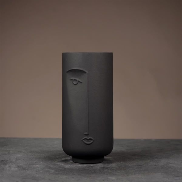 Blumenvase, 13x28 cm, schwarz