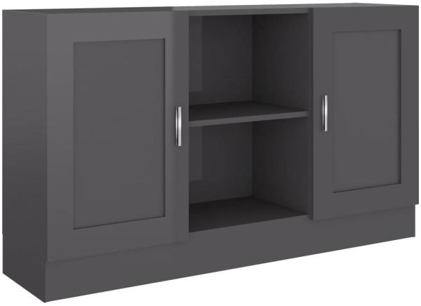 vidaXL Sideboard Hochglanz-Grau 120 x 30,5 x 70 cm Spanplatte