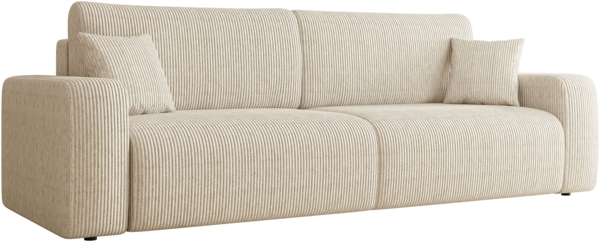 Schlafsofa Pixalo Cord mit 2 Bettkästen und Schlaffunktion (Farbe: Poso 100)
