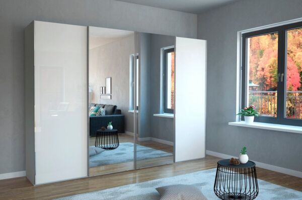 WIEMANN Schwebetürenschrank Monaco hochwertige Glas- und Spiegelfront