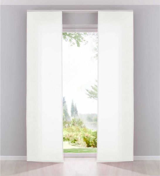 Gardinenbox Schiebegardine (2 St), Paneelwagen, blickdicht, Leinen Optik, Cationic blickdicht Leinen Optik Palermo 204411-2