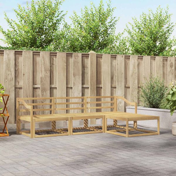 vidaXL Outdoor-Sofagarnitur 4 pcs Weiß 245,5 x 162,5 x 73 cm 3386283
