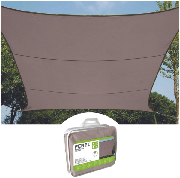 Sonnensegel Quadratisch Braun 5x5m - Sonnenschutz für Terrasse & Balkon