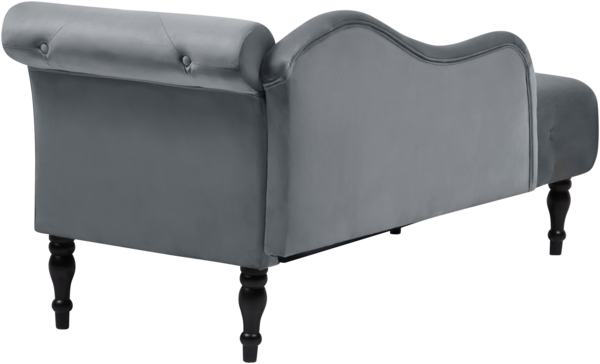 Rechtsseitige Chaiselounge IVRY Samtstoff Grau Bild 5