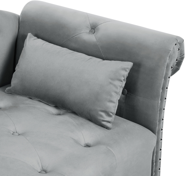 Rechtsseitige Chaiselounge IVRY Samtstoff Grau Bild 6