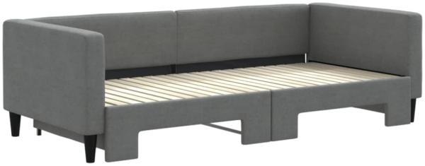 vidaXL Tagesbett Ausziehbar Dunkelgrau 90x200 cm Stoff 3196579 Bild 3