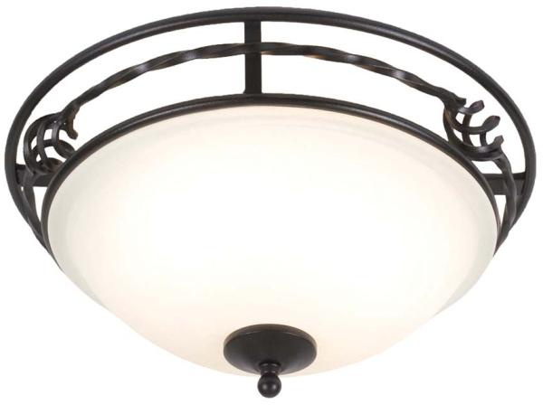 Deckenleuchte, Eisen Glas, Schwarz, D 36,5 cm