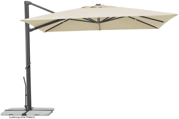 Ampelschirm Rhodos Smart 300x300/8 quadratisch, ca. 300 x 300 cm natur