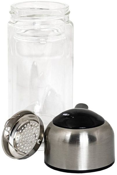 HTI-Line Trinkflasche Trinkflasche Glas mit Einsatz, Glasflasche, Flasche togo