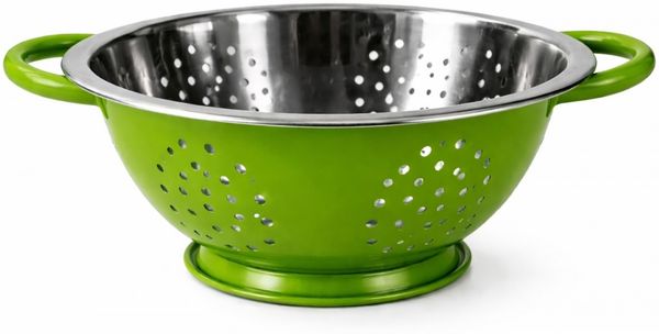 Küchensieb Seiher Abtropfsieb Nudelsieb Edelstahl Ø24cm H10 cm Rungassi grün