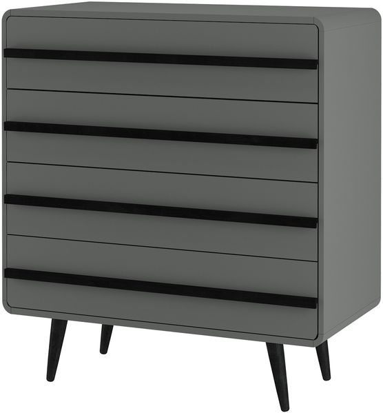 Kommode >Oskar< in Grau - 80x88x39cm (BxHxT)