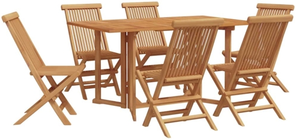 vidaXL Garten Essgruppe 7 pcs Braun Massivholz Teak 3155338