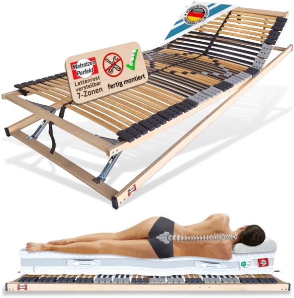 Lattenrost 42 Leisten. 90x200cm. verstellbarer Kopf/Fußbereich