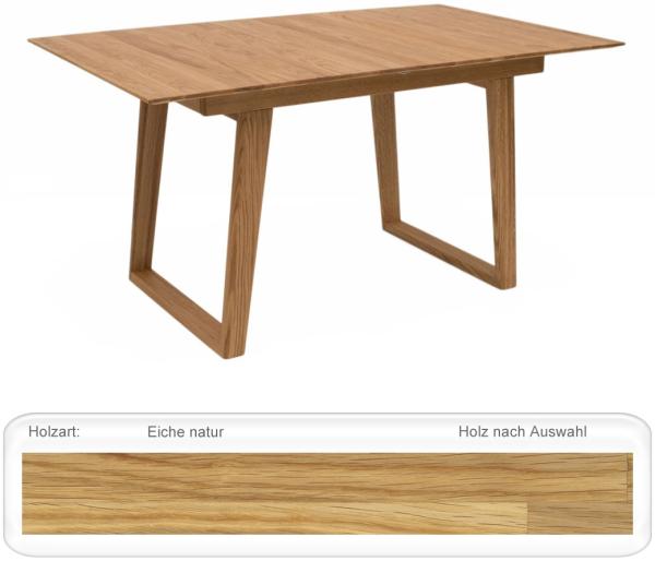 Ausziehtisch Remo 1XL verschiedene Größen Massivholz Tisch Varianten 130(180) x 90 Mittelauszug, Eiche natur geölt