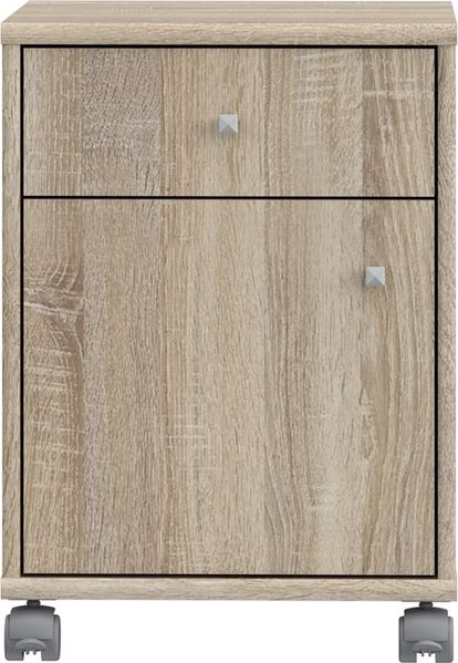 Rollcontainer >Tempra 2< Schublade, Tür, Sonoma Eiche - 38,6x54,1x42cm (BxHxT)