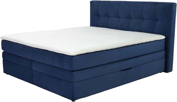 Jockenhöfer 'Amy' Boxspringbett, 180x200 cm, Samtähnlich Dunkelblau