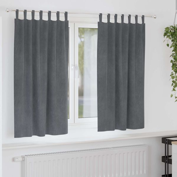 vidaXL Verdunkelungsvorhänge 2 pcs Hellgrau 140 x 175 cm Samt 4107294