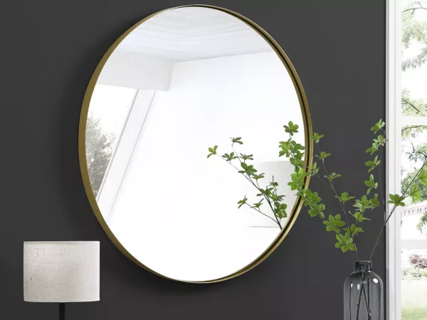 Vente-unique - JAFFREL Spiegel Metall Gold - B 5 cm x H 80 cm x L 80 cm