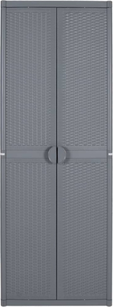 vidaXL Gartenschrank Grau 65x45x172 cm PP Rattan 364063