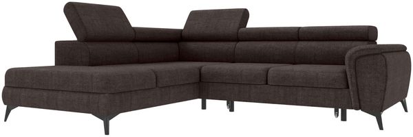 Couch Zento L Form in Samtstoff - Samtstoff - braun - Links