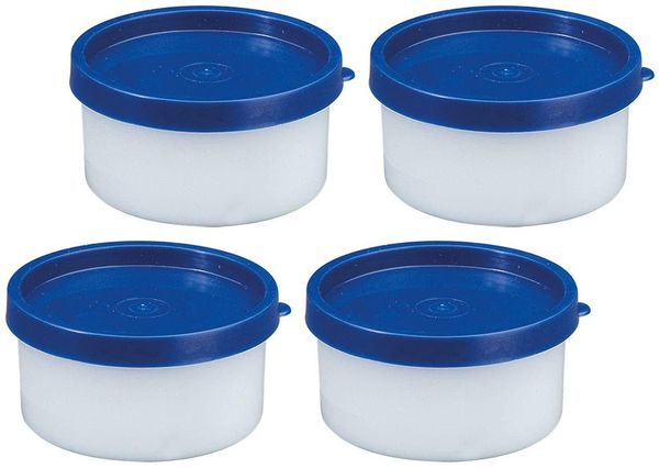 Westmark Kräuterdosen-Set, 8-teilig, Volumen je 100 ml, Kunststoff, Rund, Ø 8,3 cm, Trio, Transparent/Blau, 25742270
