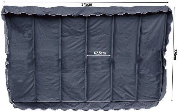 Quick Star Standmarkise Ersatzdach Markiese Dubai 375 x 225 cm - Mehrere Farben (1x Ersatzdach ohne Gestänge) Farbe: Grau RAL 7012