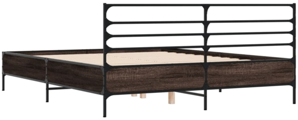 vidaXL Bettgestell Braun Eichen-Optik 120x190 cm Holzwerkstoff Metall 3280071 Bild 5