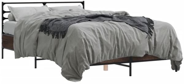 vidaXL Bettgestell Braun Eichen-Optik 120x190 cm Holzwerkstoff Metall 3280071 Bild 1