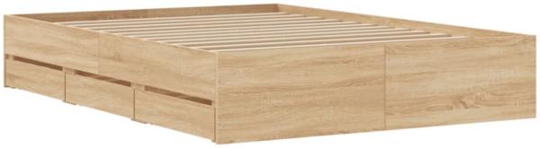 vidaXL Bettgestell mit Schubladen Sonoma-Eiche 120x190cm Holzwerkstoff 3207317 Bild 10