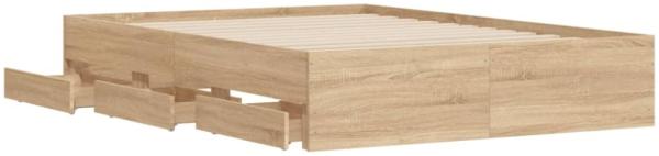 vidaXL Bettgestell mit Schubladen Sonoma-Eiche 120x190cm Holzwerkstoff 3207317 Bild 9